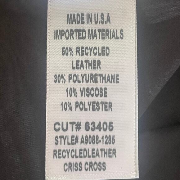 AGOLDE Black Criss Cross Recycled Leather Mini Skirt in Detox - Size 25/XS - Picture 11 of 16